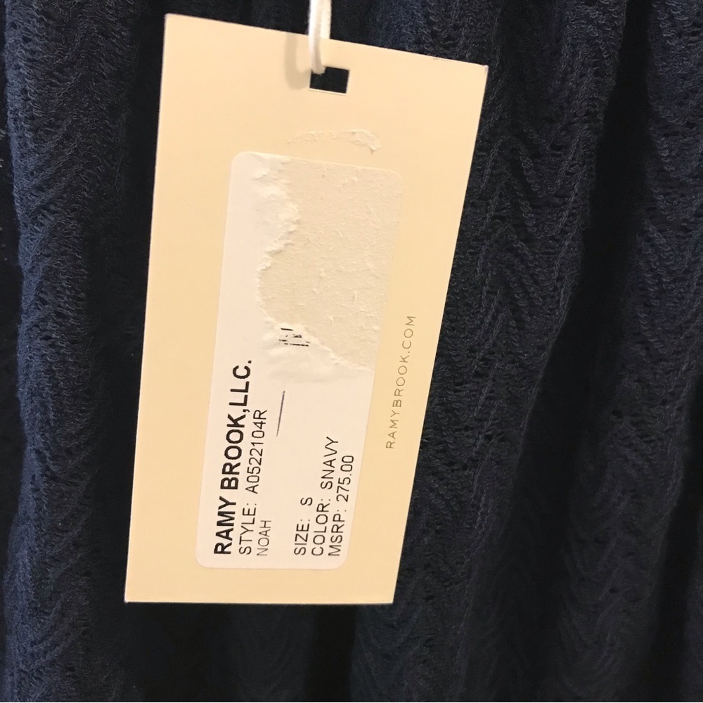 NWT Ramy Brook Noah Textured Tank Top Small navy blue - Picture 10 of 12